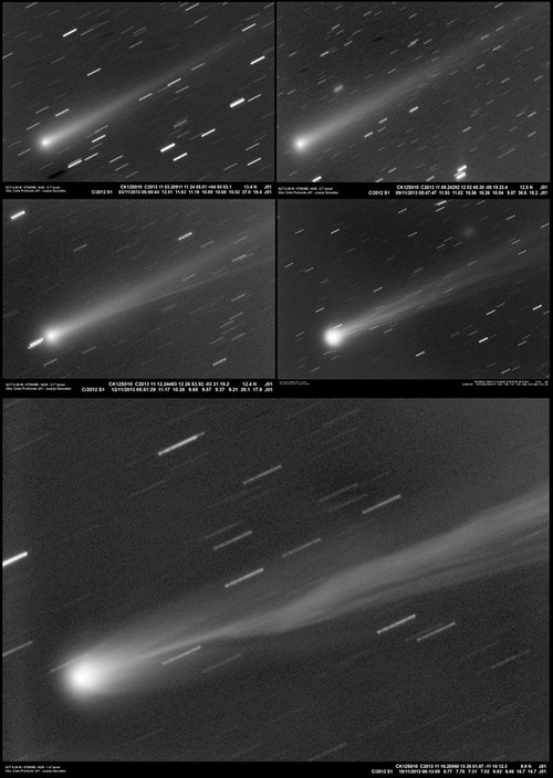 J.G. Diaz位於西班牙北部的Oviedo拍攝艾桑彗星彗尾變化