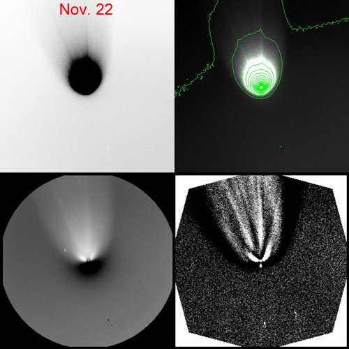 艾桑彗星的噴流與其多樣性的彗尾