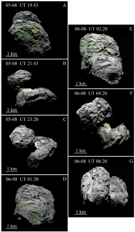 OSIRIS相機所拍攝的彗星67P影像
